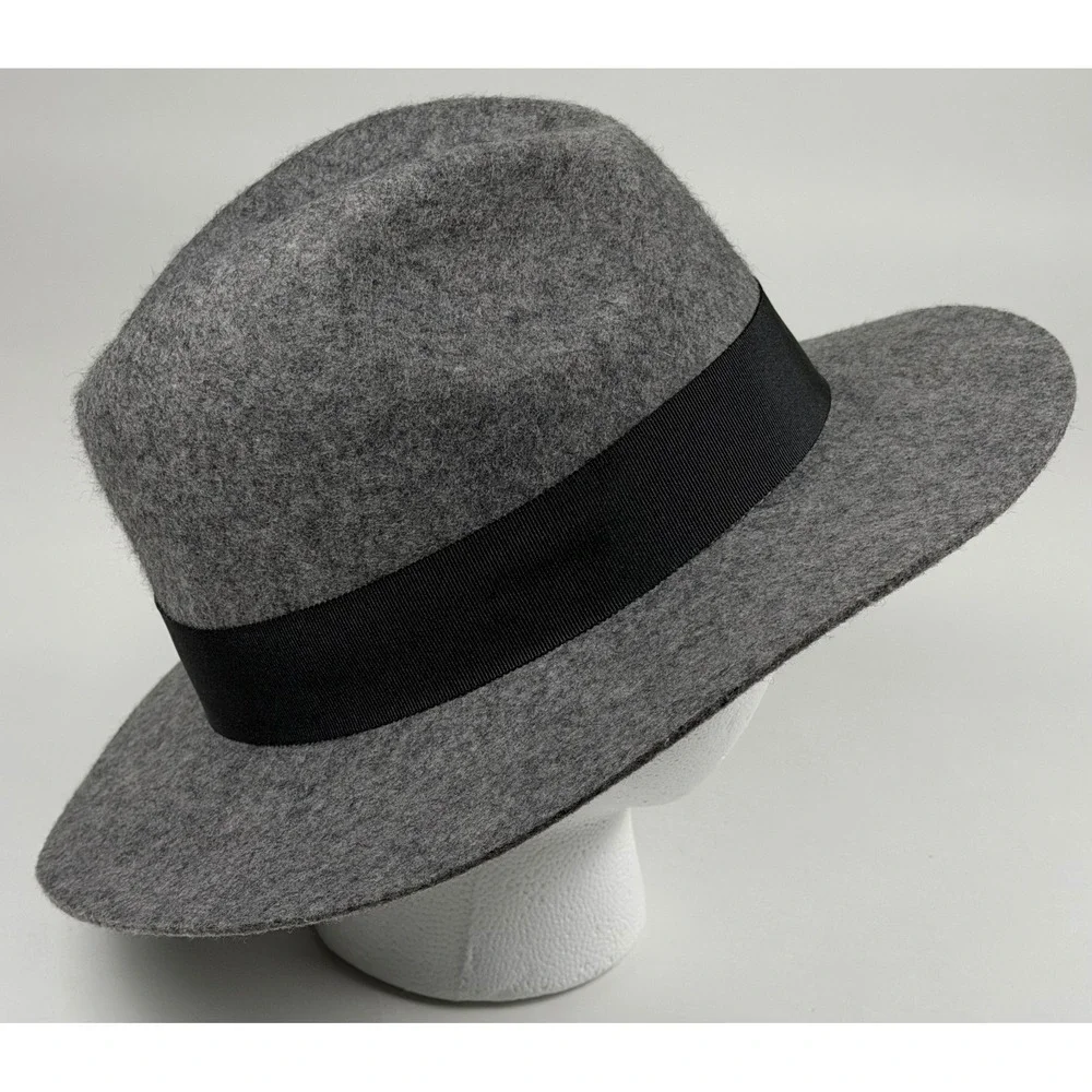 Banana Republic Wool Grey Fedora Hat Unisex Size L/XL